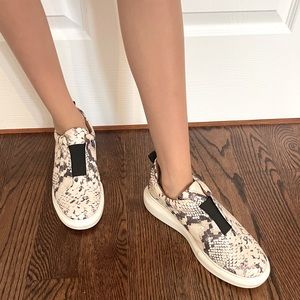 Snake skin slip on gym shoes, Steve Madden